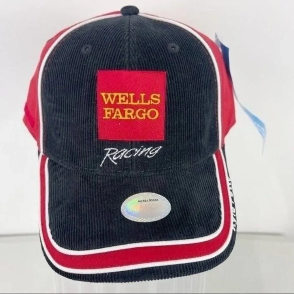 NASCAR #45 Kyle Petty Wells Fargo Racing Corduroy Hat Black Cap NWT